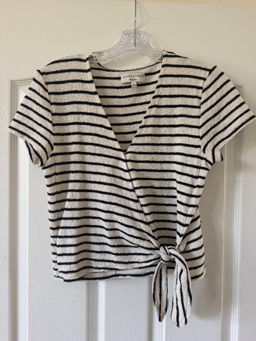 Madewell Texture & Thread Wrap Tie Top Small